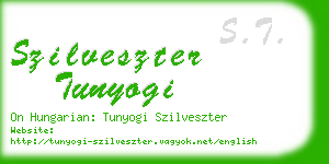 szilveszter tunyogi business card